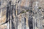 Patterns in the granite face of El Capitan as seen from the top of Yosemite Falls.  Yosemite National Park, CA.