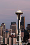 The Space Needle at sunset. Seattle, WA.