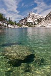 Perfection Lake and Little Annapurna in the distance.  Cascade Mountains, WA.