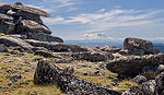 Mount Rainier in the distance from the summit of Little Annapurna.  Cascade Mountains, WA.