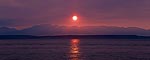 Sunset over the Olympic Mountains and Puget Sound.  Seattle, WA.