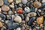 Colorful rocks on the beach.  Olympic National Park, WA.